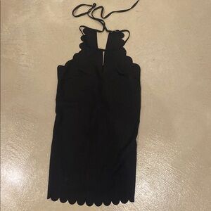 Elegant Black Scalloped Dress